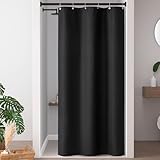 Madison Park Cortina de ducha con tejido de gofre, color negro
