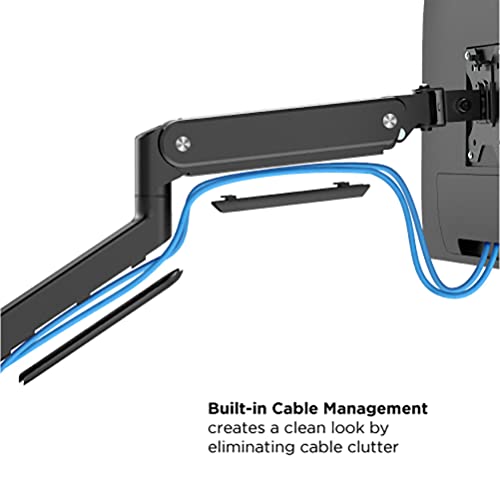 Image of SYGA Dual Monitor Stand Adjustable Desk Mount with Gas Spring Arm, Full Motion Dual Monitor Arm for 13-32 Inch Screens, Heavy Duty Clamp & Grommet Mount, VESA Compatible - MSE04