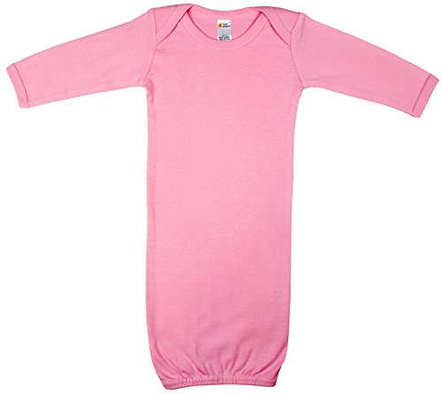 Earth Elements Baby Long Sleeve Gown 0-3 Months Pink
