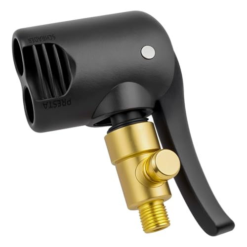 Locking Dual-Head Bike Tire Air Chuck Adapter