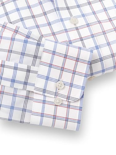 Paul Fredrick Men's Tailored Fit Non-Iron Cotton Check Dress Shirt4