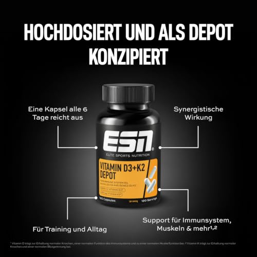 ESN Vitamin D3 + K2 Depot, 120 Kapseln – Ansicht 5