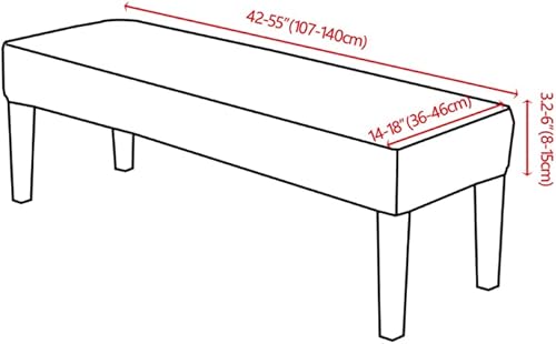 Miniatura 6 de HAOYONG Funda elástica de elastano para asiento de banco de comedor, fundas de cojín rectangulares para banco de piano, protector de muebles para