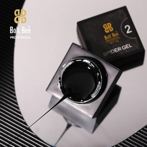 Image of Bolt Bee black Spider Gel Polish, Line Drawing Wire Gel for Nail Art, UV /LED Soak Off Gel, Professional & DIY Use