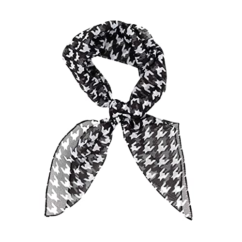 Colours & Beauty Petit Foulard Motif Pied de Poule en soie pour femme fabriqué en Italie | Petit Foulard pour Femme en satin multi-usages | Foulard Carré cm 50 x50 couleurs assorties