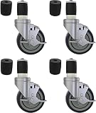 OK5STAR 4 inch Prep Table Casters Set of 4 for Commercial Kitchen Prep Tables, Expanding Stem Caster