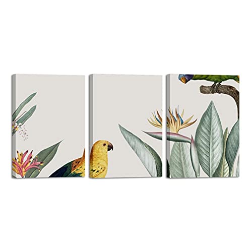 Peintures pour salon tropical grand format avec cadre prêt à accrocher