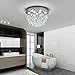 Saint Mossi 6-Lights Modern Chandelier K9 Crystal Lighting Fixture,Modern Flush Mount Ceiling Light Fixtures Raindrop Chandelier for Bedroom,Dining Room, Living Room, H13 x D20