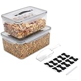Brabtod Airtight Pet Food Storage Container Set,10 Lbs/11.6 Qt Combined Dog Food Treats Container with Handle,Portable Dog Cat Bird Food Bin,Ideal for Camping,Hiking,Picnic-BPA Free