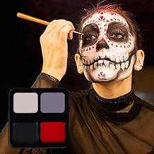 Face Painting Kit - Black, White, Red, Gray Face Paint Crayons for Halloween, Clown Makeup, Cosplay, Costume, SFX Special Effects