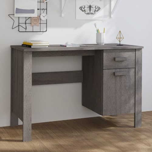BOWEKAM 家具、オフィス家具、デスク、デスク HAMAR ライトグレー 113x50x75cm 無垢材 松