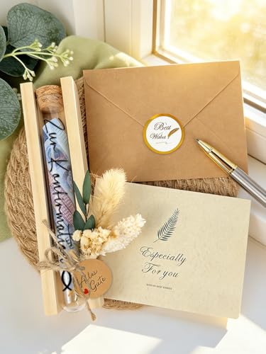 Konfirmation Geschenke für Mädchen Junge, Elegante Geldgeschenk Konfirmation Verpackung Geschenkbox mit Trockenblumen & Karte & & Reagenzglas, Wunscherfüller konfirmationsgeschenk