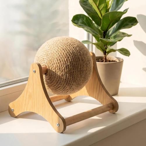 Rascador de gato para evitar arañazos en muebles con base de madera estable 6