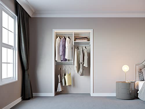 Closet Kit With Hanging Rods - Corner Closet System - Closet Shelves - Closet Organizers And Storage Shelves (White, 63 Inches Wide) Closet Shelving #TOP7