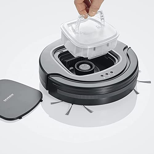 SEVERIN-Robot-aspirador-chill-potente-aspirador-portatil-para-suelos-duros-y-alfombras-de-pelo-corto-robot-inteligente-extraplano-con-detector-de-peldanos-gris-platino-RB-7023