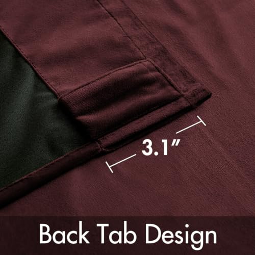 Image of MIULEE Velvet Curtains 52x96 inches 2 Panels Ruby Wine Blackout Curtains | Luxury, Bedroom Living Room, Thermal Insulated, Super Soft Window Drapes, Rod Pocket & Back Tab
