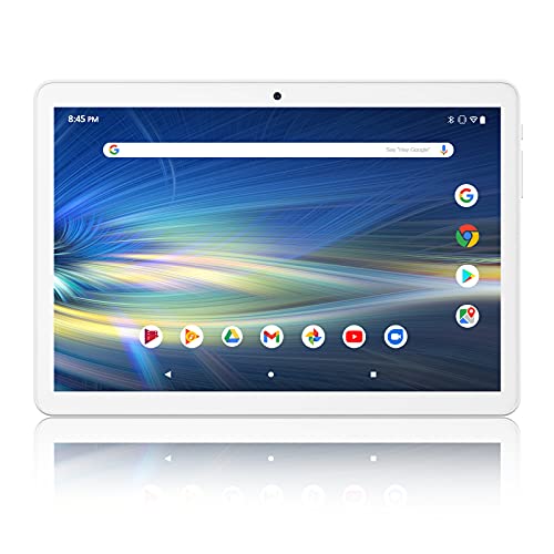 Android Tablet 10 Inch, 3G Unlocked Phablet with Dual SIM Card Slots and Cameras, Quad-Core Processor, 1280x800 IPS Screen, GMS Certified, WiFi, Bluetooth, GPS Tablets– Silver