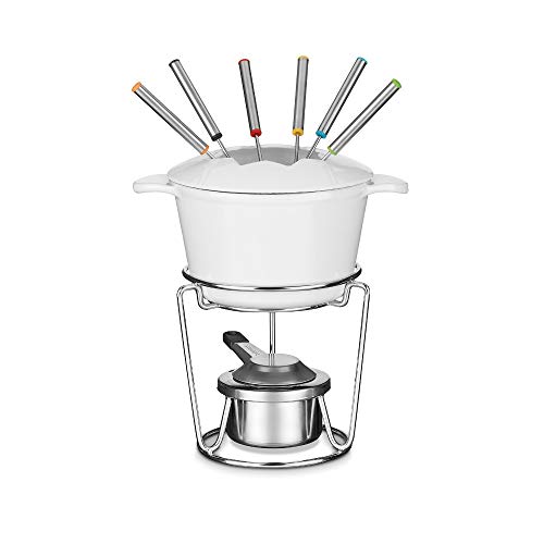 Cuisinart 13-Piece Cast Iron Fondue Set, White, 10" - image 2