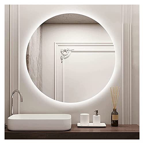 Miroir LED intelligent mural rond à lumière blanche pour un intérieur chic et épuré