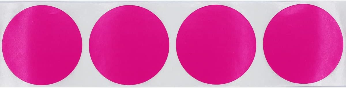 Hot Pink Color Coding Labels – 2 Inch Round Circle Dots, 500 Total Adhesive Stickers on a Roll for Inventory, Organization, Retail, and Warehouse Use – Made in the USA