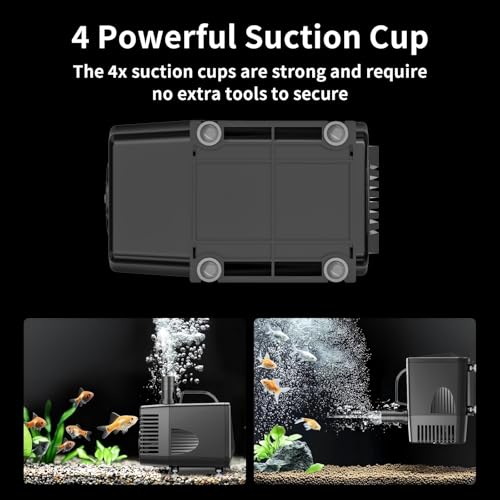 Image of 550GPH Submersible Pump 50W Ultra Quiet Fountain Water Pump, 2500L /H, with 8.2ft High Lift, 3 Nozzles for Aquarium, Fish Tank, Pond, Hydroponics, Statuary(Black)
