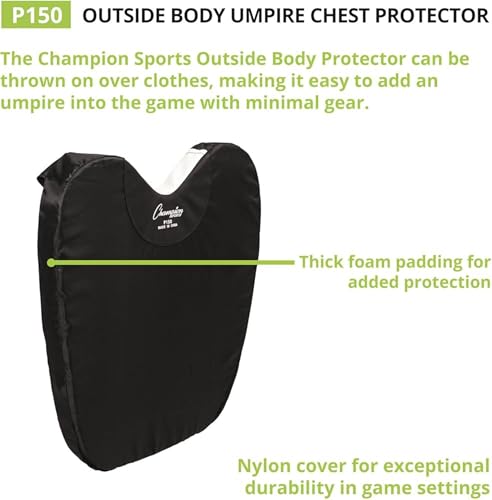 image for Champion Sports Umpire Exterior Body Chest Protector Pad With Y-Strap 