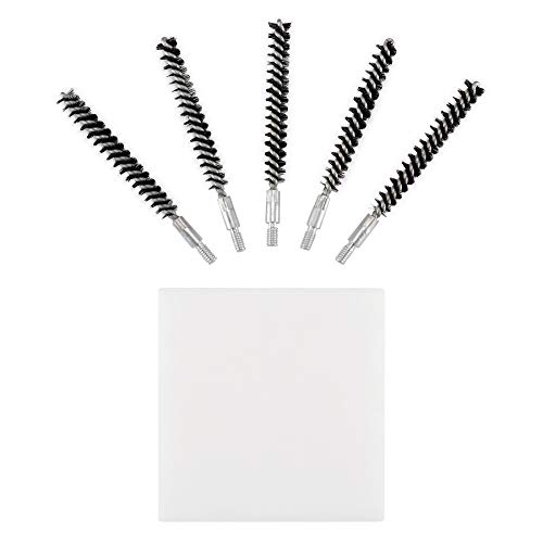 Boosteady 5 Pcs Nylon Bristle Bore Gun Cleaning Brush For Pistol, 50 Professional Square Patches.260/6.5Mm.17.22.357/9Mm.40.45.30 Caliber #TOP2