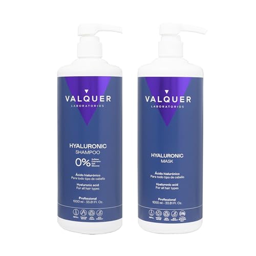 Valquer. Pack Acide Hyaluronique 1L - Shampoing 1l et Masque Capillaire 1l à l'Acide Hyaluronique - 1000ml * pièces