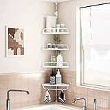 Shower Caddy, Shower Corner Caddy Tension Pole with 4 Tier Constant Shower Organizer for Bathroom Bathtub Adjustable Corner Rack 3.3ft-8.5ft