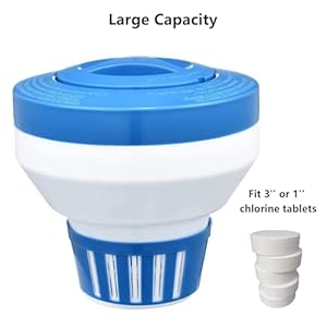 Pool Chlorine Floater, 7.5" Large Floating Chlorine Dispenser, Optimal Pool with Adjustable Release for Indoor & Outdoor Swimming Pool Hot Tub Pool Chlorine Floater 75 Large Floating Chlorine Dispenser Optimal Pool with Adjustable Release for Indoor Outdoor Swimming Pool Hot Tub