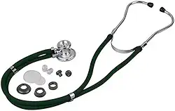 Estetoscópio Verde Rappaport G-Tech Premium - Olivas e Diafragmas Para Conversão em Diferentes Formas de Uso, Tubo Duplo Para Ausculta Mais Precisa