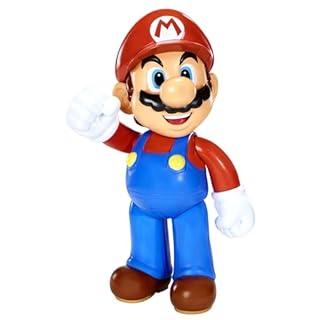 Nintendo Super Mario 50 cm große Figur, in viele Verschiedene Positionen beweglich mit 11 Gelenkpunkten. Perfekt für Super Mario-Fans und -Sammler, ab 3 Jahren geeignet