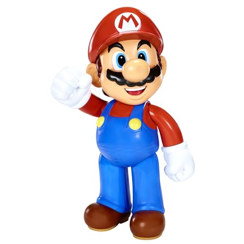 Preisvergleich Produktbild Nintendo Super Mario 50 cm große Figur, in viele Verschiedene Positionen beweglich mit 11 Gelenkpunkten. Perfekt für Super Mario-Fans und -Sammler, ab 3 Jahren geeignet
