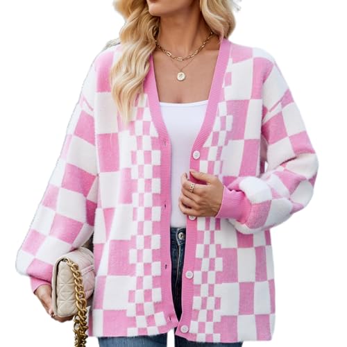 Image of Cardigan Sweaters for Women, Women's Long Sleeve Oversized Open Front Cardigan Button Down Ribbed Loose Knit Outerwear