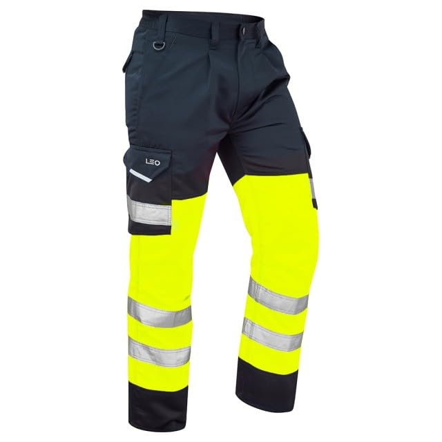 Pantalon de travail haute visibilité bicolore jaune et bleu taille élastique