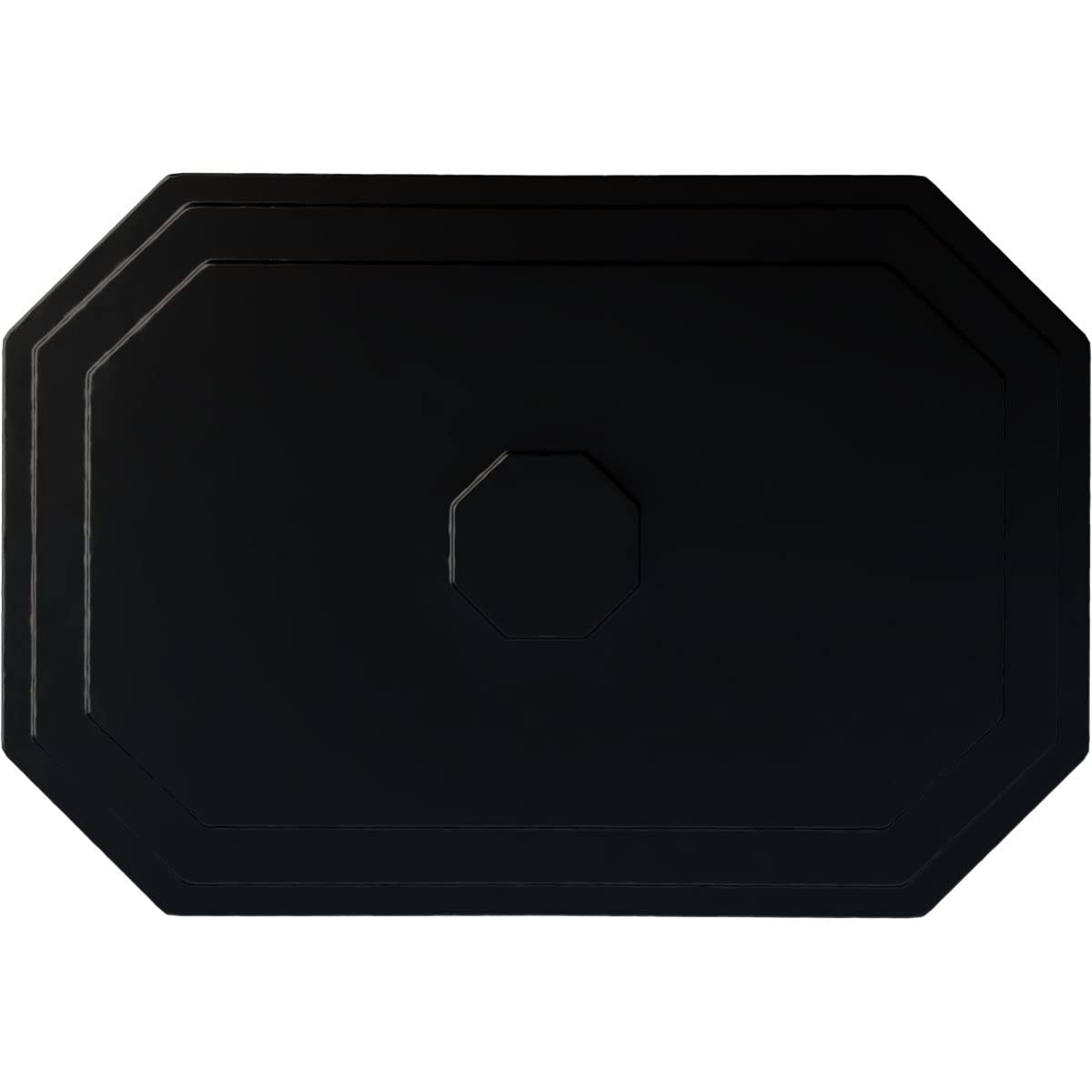 Ekena Millwork CM25FEBLF Felix Ceiling Medallion, Jet Black, 25 1/4"W x 17 1/4"H x 1 3/4"P