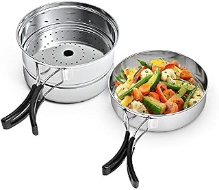 Chihee Outdoor Camping Cooking Set Stainless Steel Pot Frying Pan Steaming Plate Portable