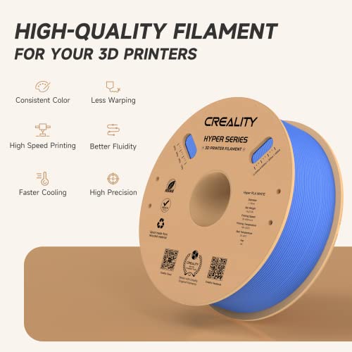 Hyper PLA Filament Blue Creality ultra régulier 1.75mm pour buse