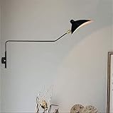 SUSUO Simple Style Swing Wall Sconce with Dome Shade 1-Light Black Wall Lamp for Hallway Foyer Entry