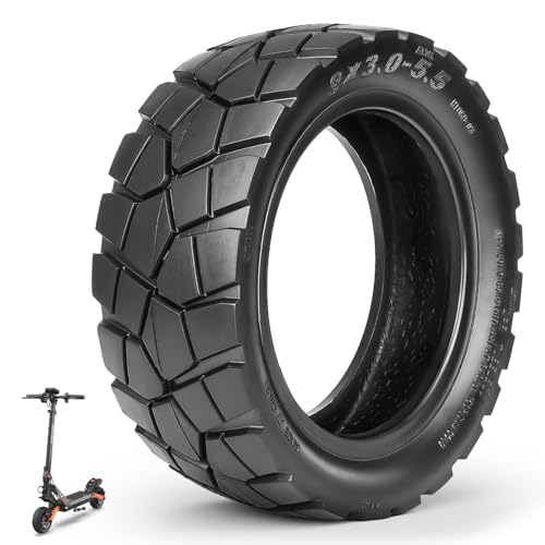 VOLOHAS 9x3.0-5.5 Neumáticos sin Cámara para Kukirin G2 Pro Patinete Eléctrico, Neumáticos Todoterreno de 9 Pulgadas, Ruedas de Repuesto Resistentes al Desgaste (1 Pieza)
