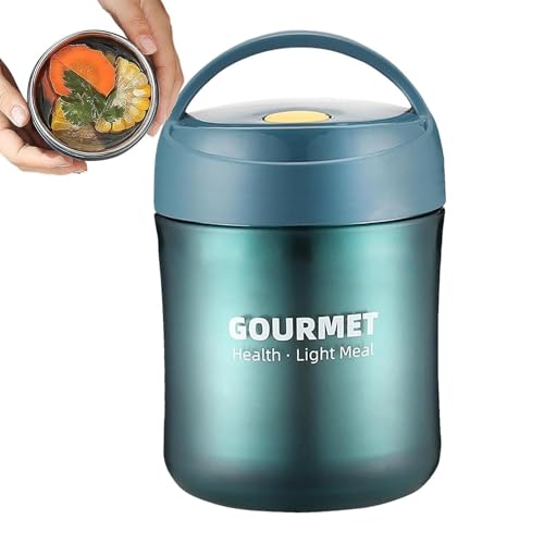 Fellflying 500ml Insulated Food Flask - Baby & Adults Thermal Food Container - Hot & Cold Food Flask - Leak-Proof & Portable - Blue