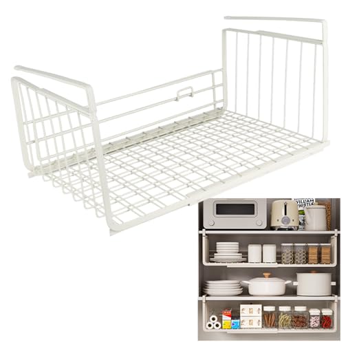 差し込み式伸縮棚 吊り下げタイプ 戸棚 収納スペース拡張 メッシュ構造 通気性 キッチン