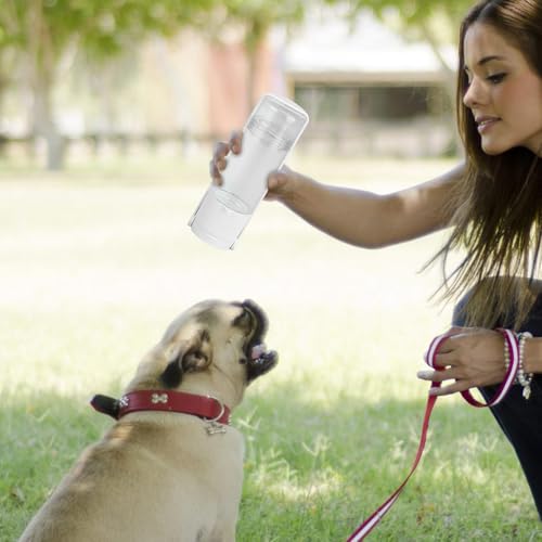 Garrafas de água para cães para caminhada, garrafa de água para cachorro com recipiente de alimentos