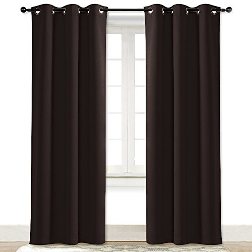 NICETOWN Blackout Curtain Room Darkening Panel Energy Smart Light Blocking Solid Grommet Blackout Curtain/Drape for Patio (1 Piece, 42 inches x 84 inc