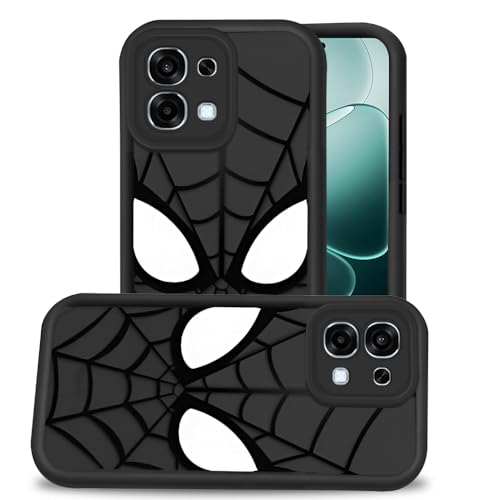 Image of AESTMO Back Case Cover for Oppo F31 / F33 5G Cover | Spidey Face Mask Design | Silicone Case | Full Body Protection | Camera Protection Back Cover for Oppo F31 / F33 5G (Black)