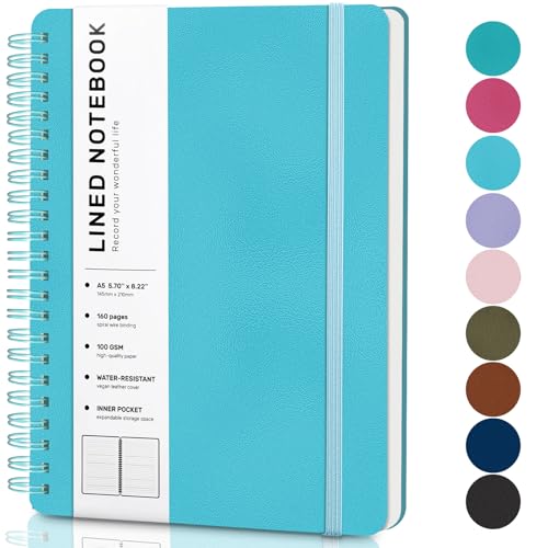 Carnet à spirales ligné bleu clair pour vos notes de cours à l'université