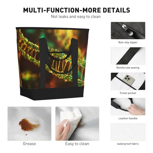 DNA Chain Photo Print Tote Bag Adult Heavy Duty For Picnic Beach Camping Large Capacity Insulated Tote Bag4