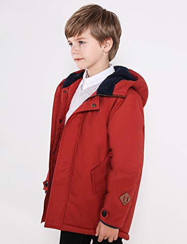 Image of SOLOCOTE Boys Winter Coat Heavyweight Warm Jacket Hooded Sherpa Lined Water Resistant Windbreaker
