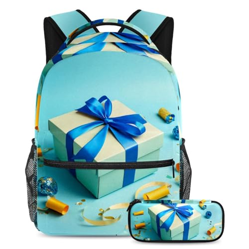 Sac à dos avec trousse scolaire fille et garçon bleu multicolore