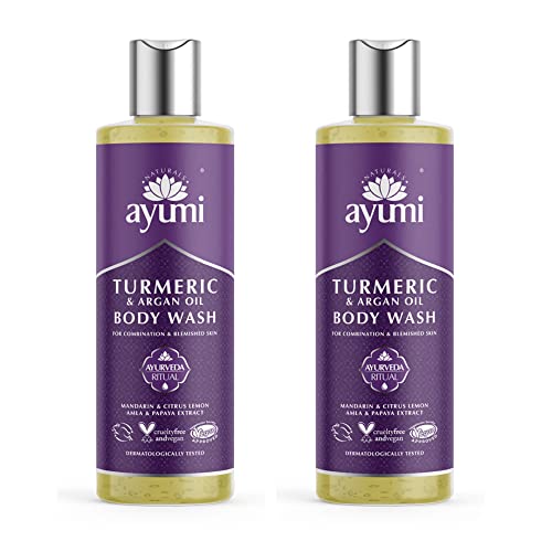 Ayumi Turmeric & Argan Body Wash. Vegan, Cruelty-Free, Dermatologically-Tested, 2 x 250ml